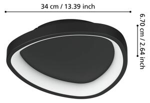 Eglo 901584 - LED Димируем плафон LORETELLO LED/12W/230V черен + д.у