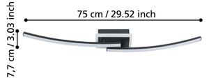Eglo 901217 - LED Плафониера LUNGOLAGO LED/12W/230V 4000K черен