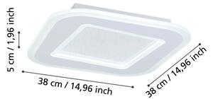 Eglo 901234 - LED Димируем плафон MACCHIONI LED/20W/230V бял + д.у