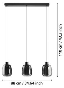 Eglo 901121-LED RGBW Димируем пендел MOLOCHIO-Z 3xLED/3,7W/230V сив