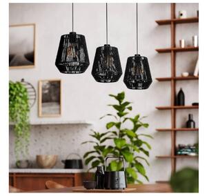 Eglo 44106 - Пендел PERSLEY 3xE27/60W/230V черен