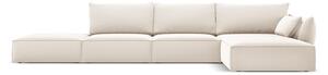 Бежов кадифен ъглов диван (десен ъгъл) Vanda – Mazzini Sofas