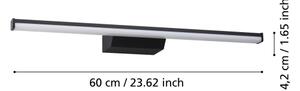 Eglo 901287 - LED RGBW Димируем баня осветление REGELLO-Z 12W/230V IP44 черен