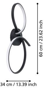 Eglo 901266 - LED Плафониера SERPINS LED/21W/230V 3000K черен
