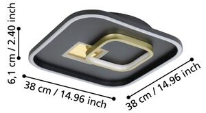 Eglo 901245 - LED таванно осветително тяло TIRIOLO LED/16,2W/230V+LED/9,2W черно/златно