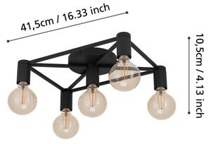 Eglo 43721 - Плафон SPEKE 5xE27/40W/230V черен