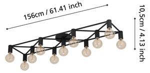 Eglo 43722 - Плафон SPEKE 11xE27/40W/230V черен