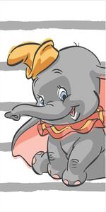 Бяла-сива памучна детска кърпа 70x140 cm Dumbo "Stripe" – Jerry Fabrics