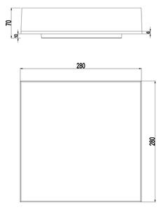 Top Light - LED Плафон за баня BOXTER LED/24W/230V IP54 28x28 см