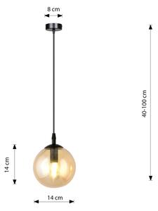 Пендел COSMO 1xE14/10W/230V Ø 14 см черен/бежов