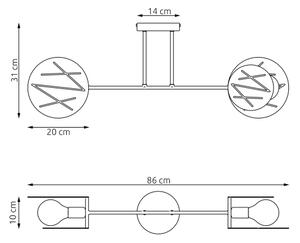 Висящ полилей FRICK 2xE27/15W/230V черен