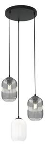 Пендел VERDI 3xE27/15W/230V Ø 30 см черен/сив/бял