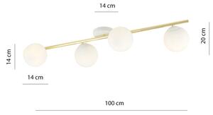 Плафон SPLENDI 4xE14/10W/230V бял/златист