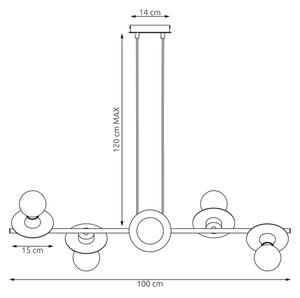 Пендел TOKEN 6xE27/15W/230V черен