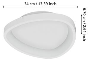 Eglo 901583 - LED Димируем плафон LORETELLO LED/12W/230V бял + д.у