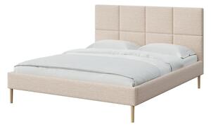 Кремаво двойно тапицирано легло с включена подматрачна рамка 140x200 cm Alano – MESONICA