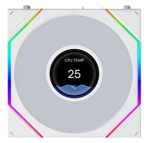 Вентилатор 120mm, Lian Li UNI FAN TL LCD FLEX, 4-pin, 1900rpm, бял, 1 бр., ARGB подсветка