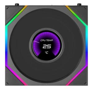 Вентилатор 120mm, Lian Li UNI FAN TL LCD FLEX, 4-pin, 1900rpm, черен, 1 бр., ARGB подсветка