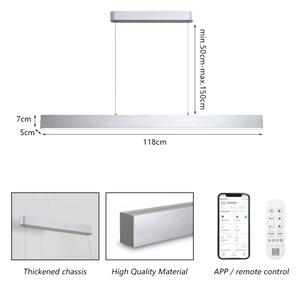 Brilagi - Димируема LED полилей SLEEKLINE SMART LED/40W/230V Wi-Fi Tuya сребрист + дистанционно управление