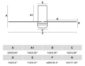 FARO 33832WT-1TW- LED Димируем вентилатор MINI PUNT TUB S 10W/230V бял Ø 90 см WT + д.у