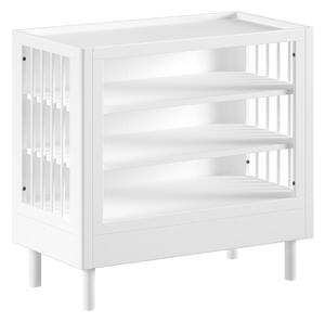 Бял детски скрин от масивен бук с маса за преповиване 100x95x55 cm Forrest – Vipack