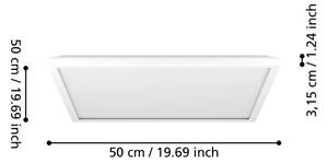 Eglo 901452 - LED Плафон за баня ROVITO 17W/230V 50x50 см IP44 бял