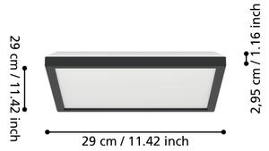Eglo 901466-LED RGBW Димируема лампа за баня ROVITO-Z 13,4W/230V 29x29 см IP44 черен
