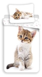 Бяло единично памучно детско спално бельо 140x200 cm Kitten – Jerry Fabrics