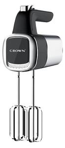 Миксер Crown CMH-2826 BS, 1100W, 5 степени на работа, турбо функция, куки за тесто, черен