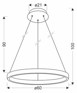 LED Пендел HASHIM LED/34W/230V Ø 60 см меден