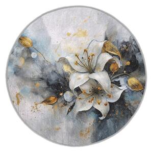 Синьо-сив кръгъл килим подходящ за пране ø 80 cm Golden Lilly – Mila Home