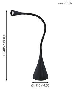 Eglo 64975 - LED Димируема настолна лампа SNAPORA PRO LED/3,5W/230V 3000K черен