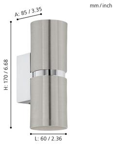 Eglo 96261 - LED Стенна лампа PASSA 2xGU10/3.3W/230V кръгла