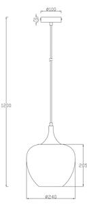 Globo 15548HK - Пендел MAXY 1xE27/40W/230V Ø 24 см бял/антрацит