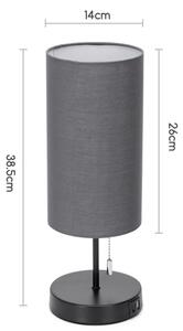 Aigostar - Настолна лампа с USB порт 1xE27/40W/230V черен