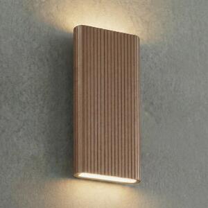 Lucande LED лампа за външна стена Raija, тъмнокафява, височина 40 см, CCT, Кафяв / ръждив, Алуминий, Модерен