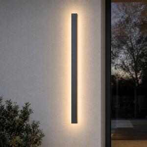 Lucande LED стенна лампа Lengo, 100 см, антрацит, светлина нагоре/надолу, 3000 K, Черен, Алуминий, Модерен