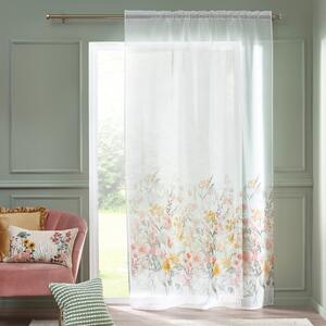 Бяла завеса от воал 140x122 cm Countryside Floral – Catherine Lansfield