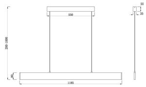 Maytoni P010PL-L30B4K- LED Пендел STEP LED/30W/230V 4000K 118,5 см черен