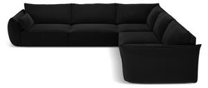 Черен кадифен ъглов диван Vanda – Mazzini Sofas