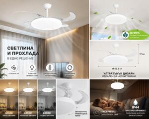 Таванен Вентилатор с LED осветление Ф50