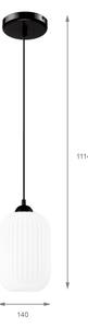 Пендел HARMA 1xE27/15W/230V Ø 14 см бял/черен
