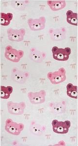 Детски килим подходящ за пране розово и цвят слонова кост 60x100 cm Cute Teddies Pink – Vitaus