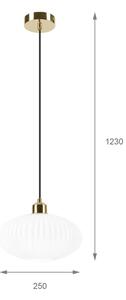 Пендел HARMA 1xE27/15W/230V Ø 25 см бял/златист