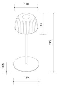 LED регулируема външна настолна лампа VIVIEN LED/3W/5V 2700K IP54 бяла