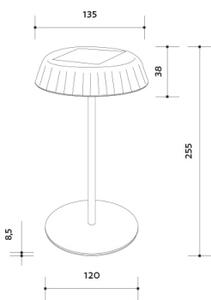 LED димируема соларна настолна лампа VIVIEN LED/3W/5V 2700K IP54 бяла