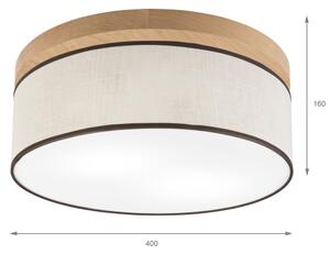 Brilagi - LED Плафон BELLADONNA 2xE27/15W/230V Ø 40 см кремав/дъб