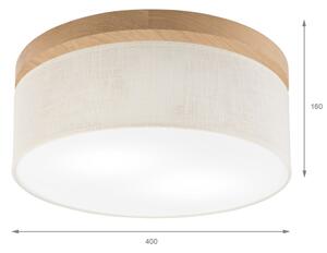 Brilagi - LED Плафон BELLADONNA 2xE27/15W/230V Ø 40 см кремав/дъб