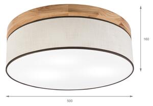 Brilagi - LED Плафон BELLADONNA 3xE27/15W/230V Ø 50 см кремав/дъб