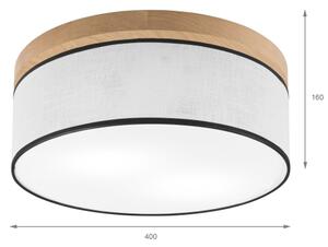 Brilagi - LED Плафон BELLADONNA 2xE27/15W/230V Ø 40 см бял/дъб
